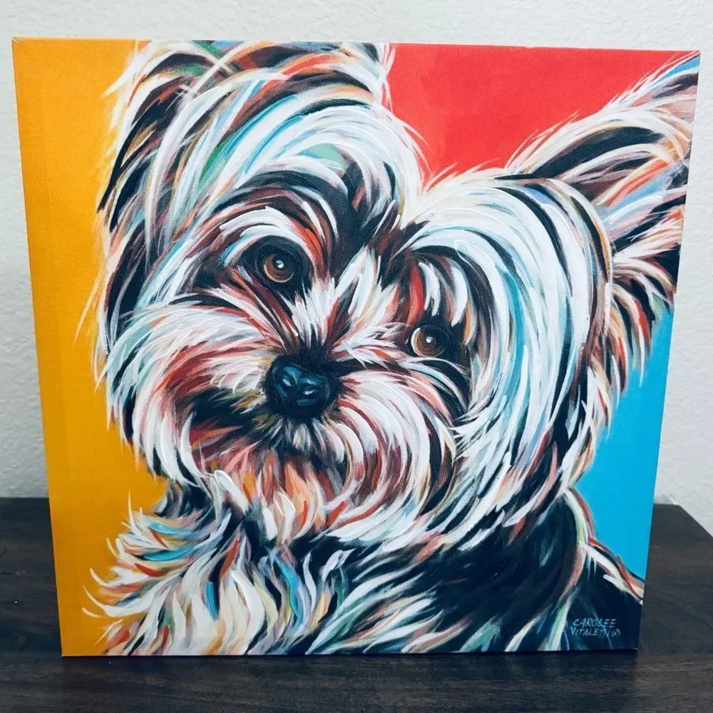 Dog Portrait Shih Tzu Contemporary Canvas Painting Wall Art Decor